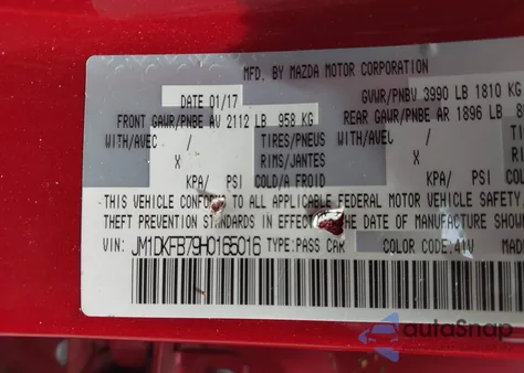 2017 Mazda Cx-3 Sport из США, поврежденный, VIN JM1DKFB79H0165016